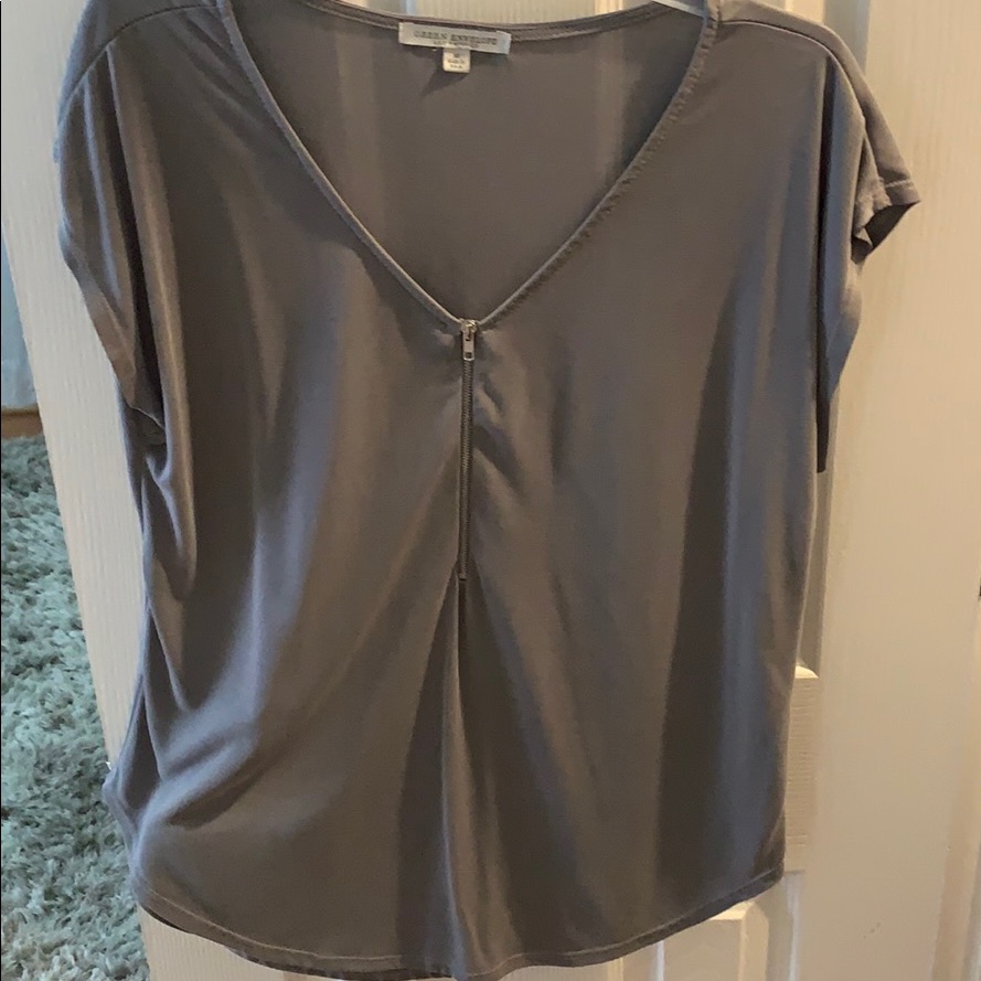 Gray Zip Top